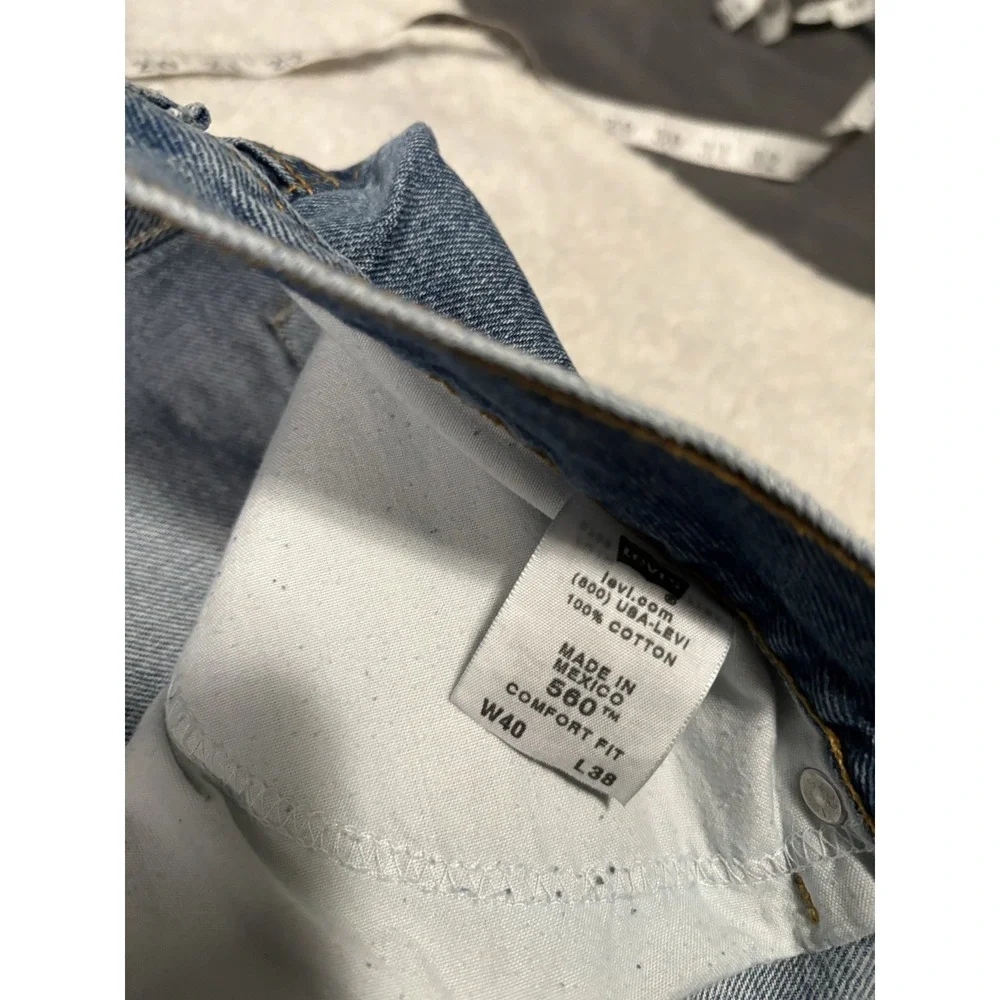 Levi's 560 Comfort Fit‎ Mens Blue Denim Jeans Size 40x38 Act 40x30 Pants